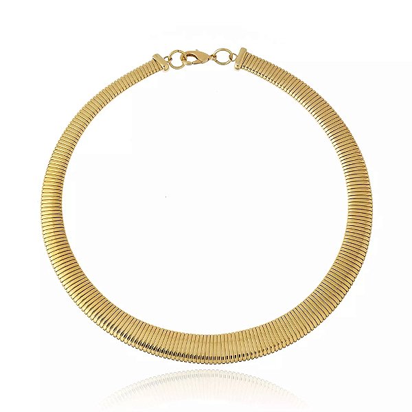 Colar Cristina Sabatini curto ouro semijoia