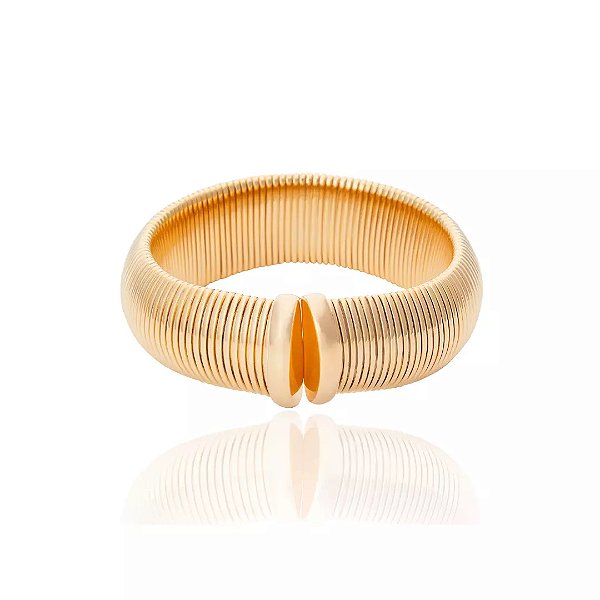 Bracelete Cristina Sabatini tubogás liso ouro semijoia