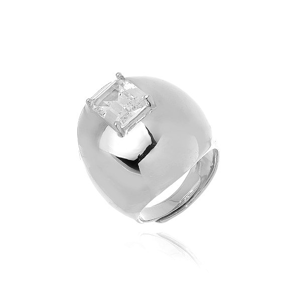 Anel ajustável Cristina Sabatini cristal ródio semijoia