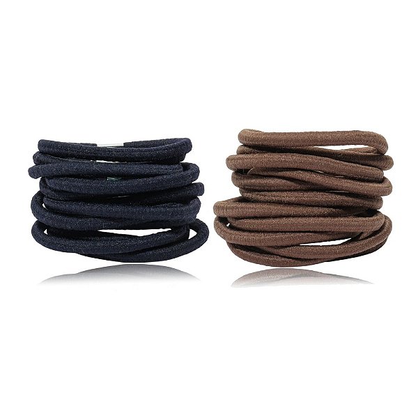 Kit com 24 elásticos Bianca preto e marrom 10 273