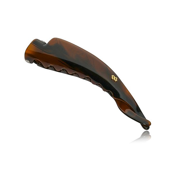 Presilha banana Bianca g acrílico marrom 60 012