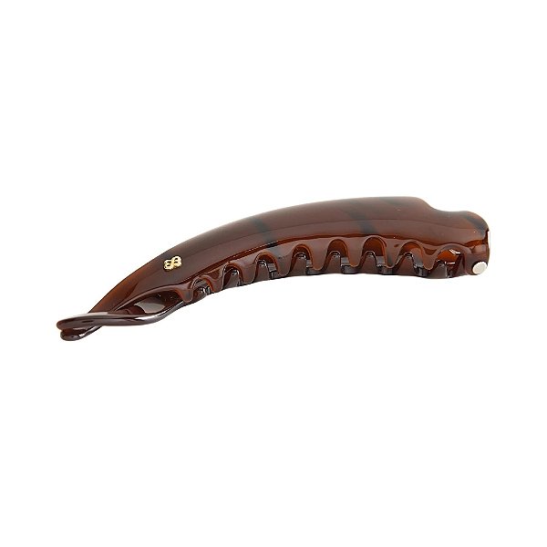 Presilha banana Bianca g acrílico marrom 60 012