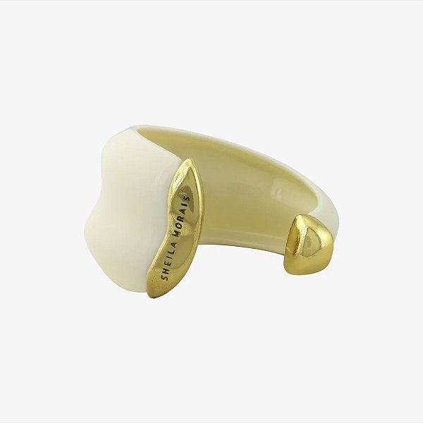 Bracelete SD Sheila Morais resina vanila ouro vintage