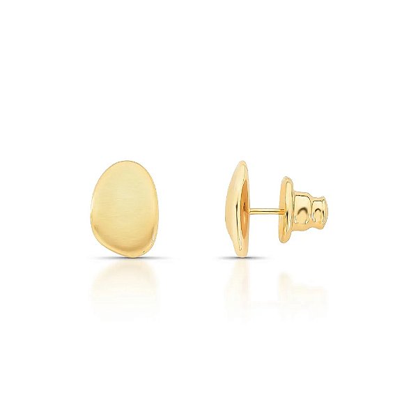 Brinco orgânico m ouro fosco semijoia