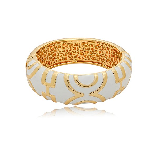 Bracelete esmaltado ouro semijoia