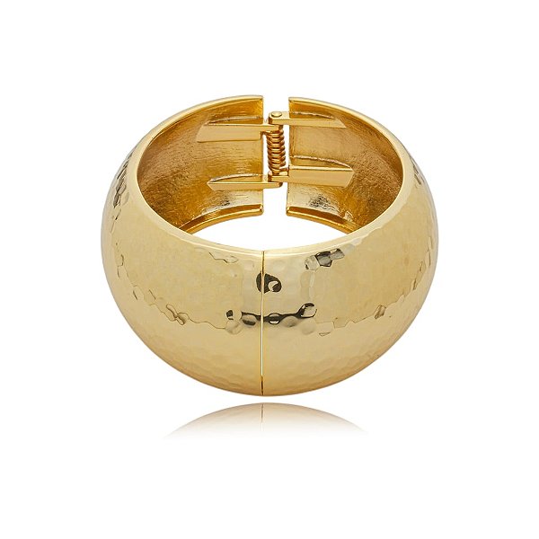 Bracelete martelado ouro semijoia
