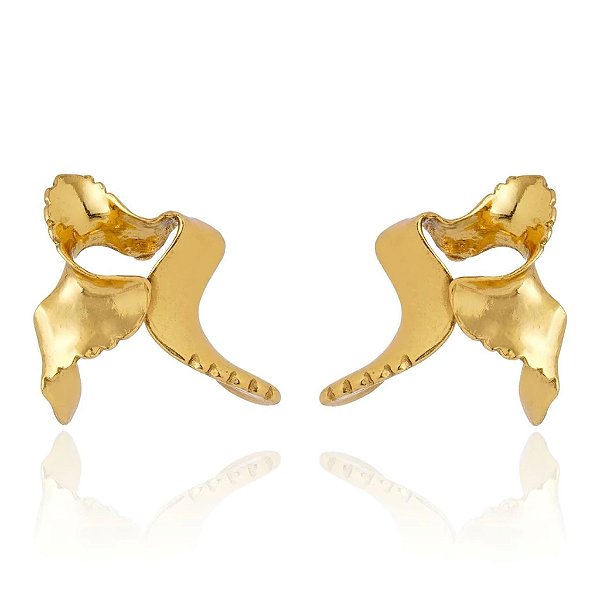 Brinco Claudia Arbex line organic ouro vintage