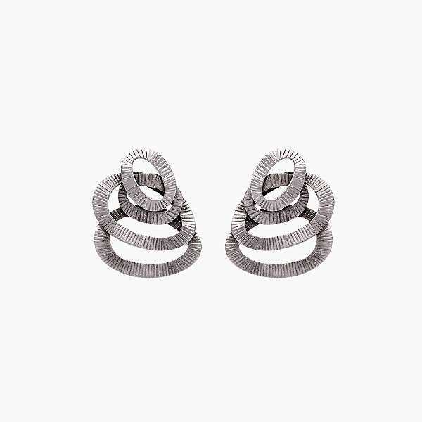 Brinco Lita Raies elos prata vintage semijoia