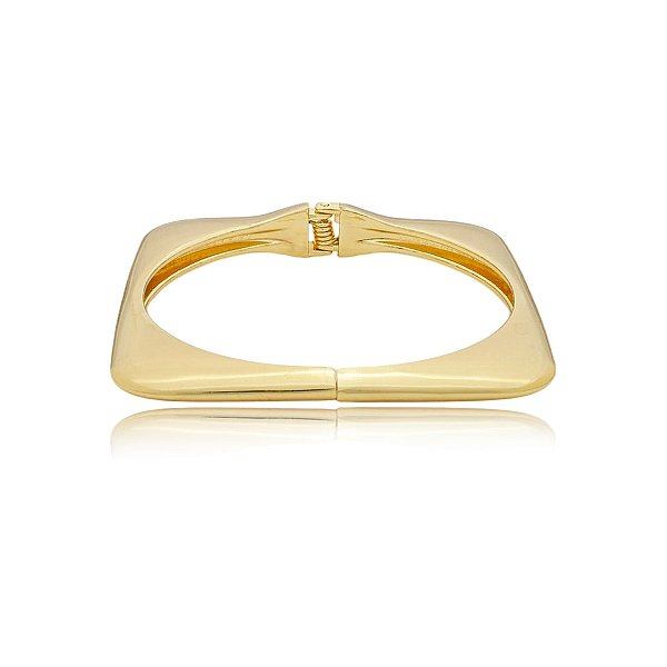 Bracelete quadrado liso fino ouro semijoia