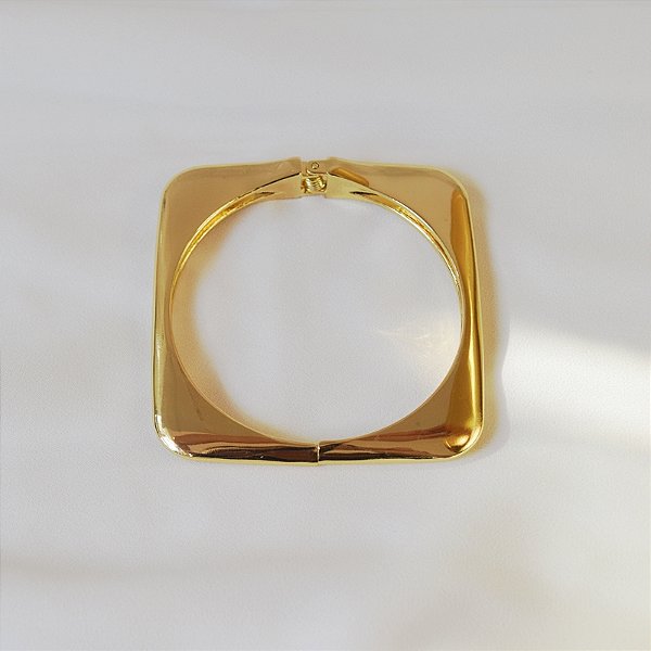 Bracelete quadrado liso fino ouro semijoia