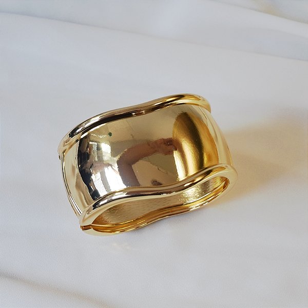Bracelete ondulado ouro semijoia