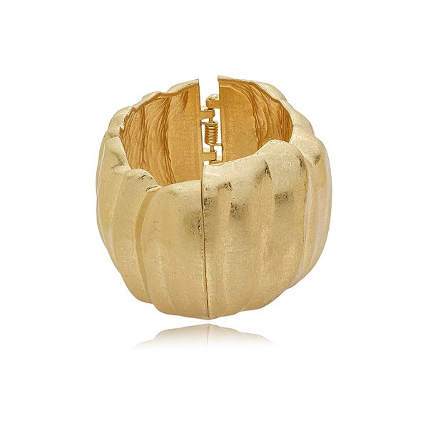 Bracelete ondas ouro acetinado semijoia