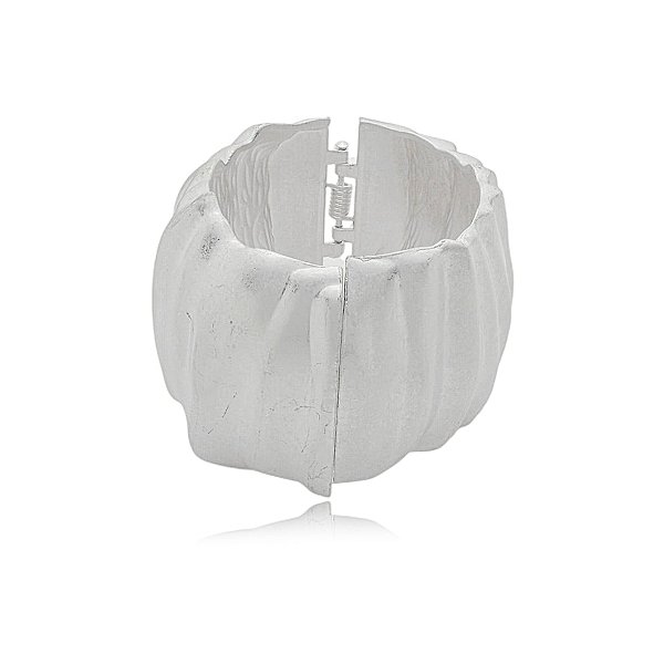 Bracelete ondas ródio acetinado semijoia