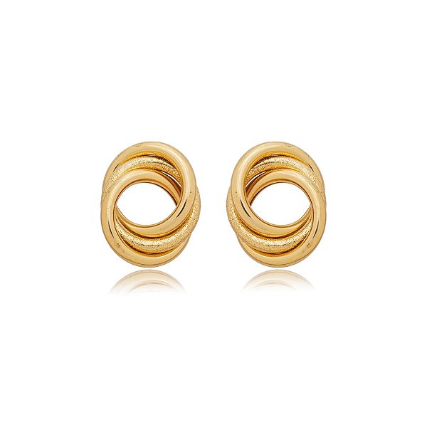 Maxi brinco elos ouro semijoia