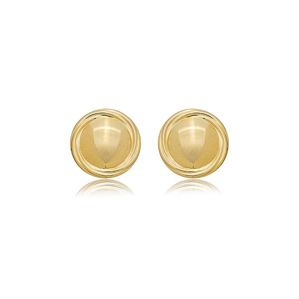 Maxi brinco redondo ouro semijoia