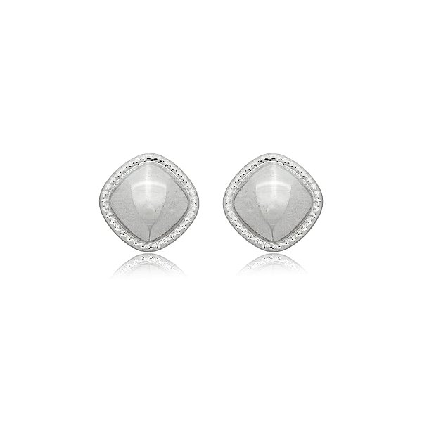 Maxi brinco quadrado ródio semijoia