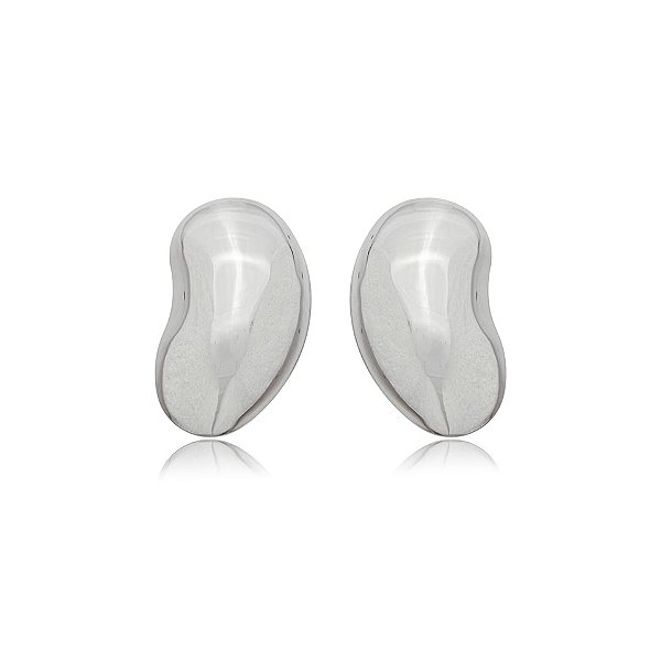 Maxi brinco orgânico ródio semijoia