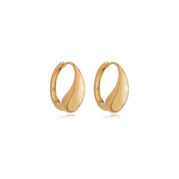 Brinco argolinha gota ouro semijoia 25k03020