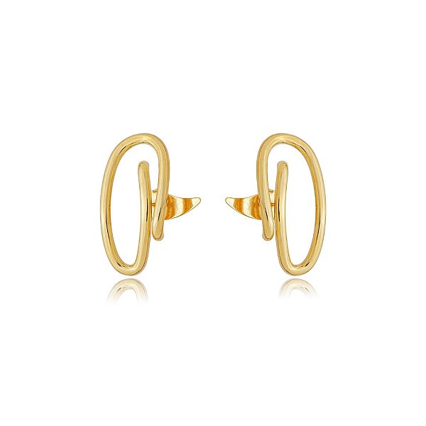 Brinco ear cuff orgânico ouro semijoia