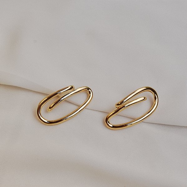Brinco ear cuff orgânico ouro semijoia