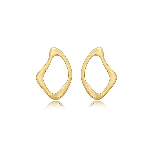 Brinco orgânico ouro semijoia