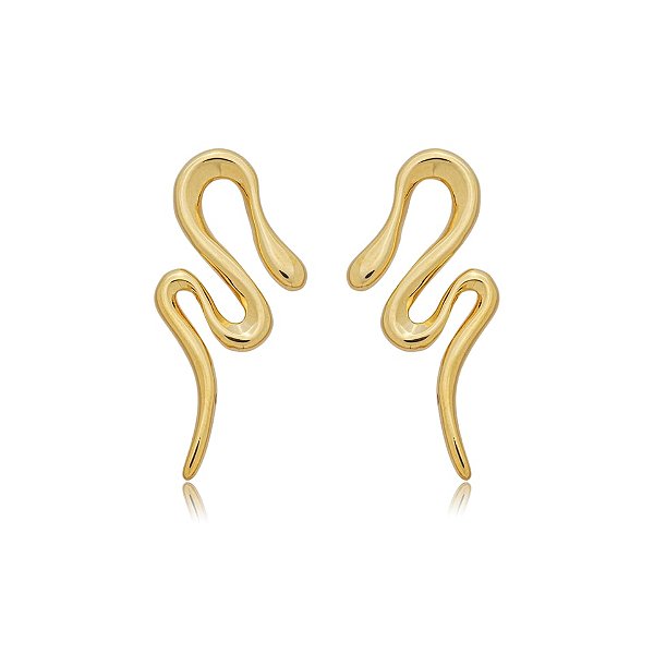 Brinco serpente ouro semijoia