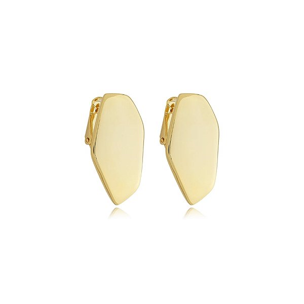 Brinco pressão orgânico liso ouro semijoia 6861905