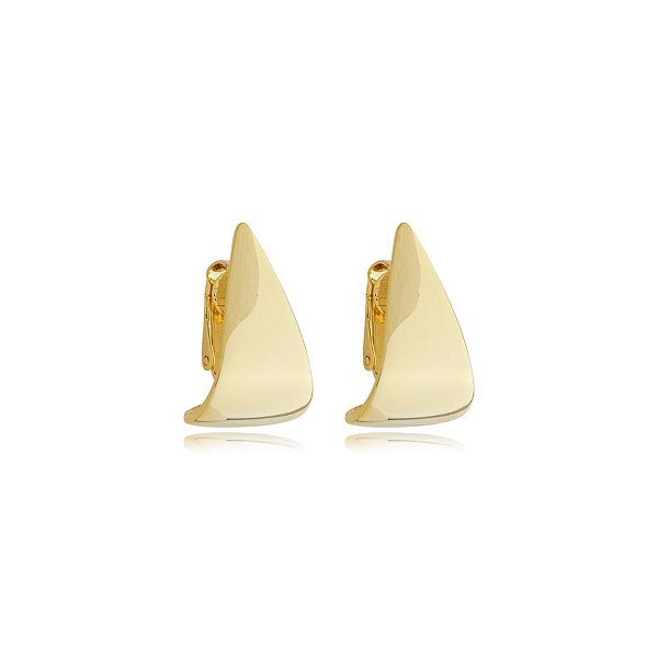 Brinco pressão triangular liso ouro semijoia 5906305