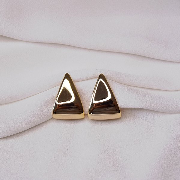 Brinco pressão triangular liso ouro semijoia 5906305