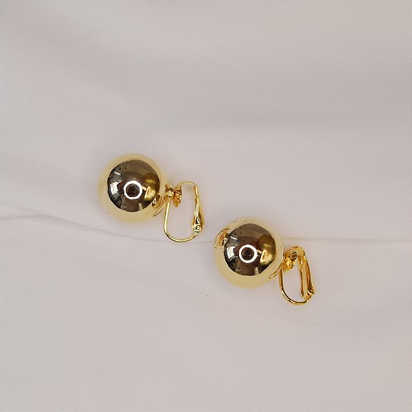 Brinco pressão esfera lisa gg ouro semijoia 6889305