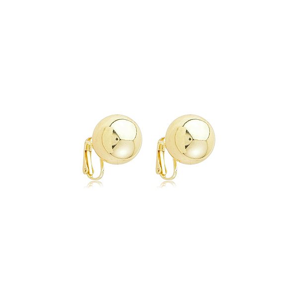 Brinco pressão esfera lisa gg ouro semijoia 6889305