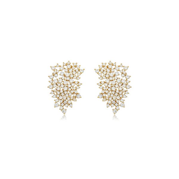 Brinco zircônia ouro semijoia E220802