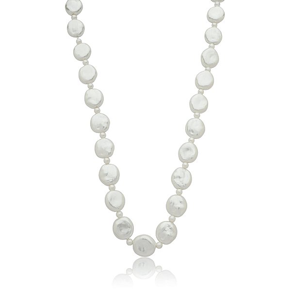 Colar curto pérola barroca ouro semijoia