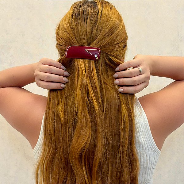 Presilha retangular Bianca acrílico burgundy 00 019