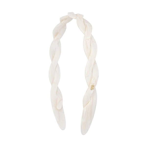 Tiara acrílico Bianca trançada madrepérola 20 011