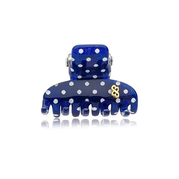 Piranha de cabelo Bianca acrílico azul poá branco 05 080