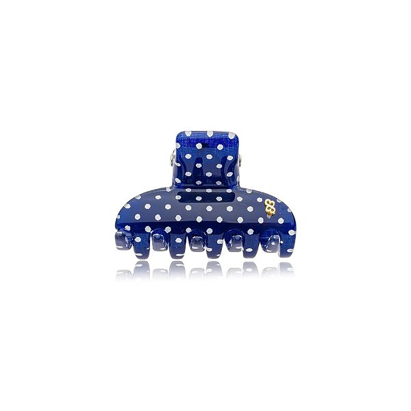 Piranha de cabelo Bianca acrílico azul poá branco 05 008