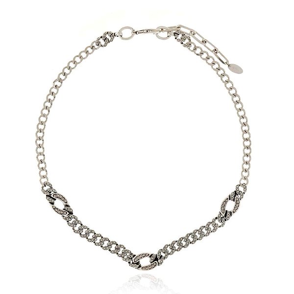 Colar choker Claudia Arbex corrente cristais prata vintage