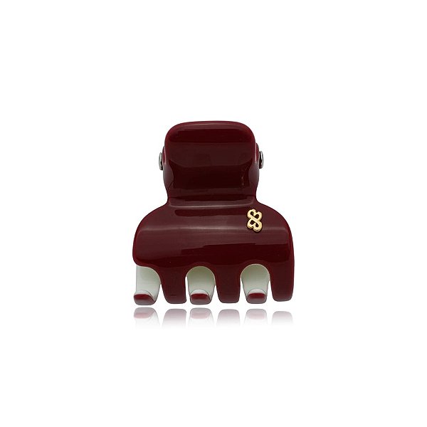 Piranha de cabelo Bianca acrílico bicolor vermelho burgundy e off white 05 007