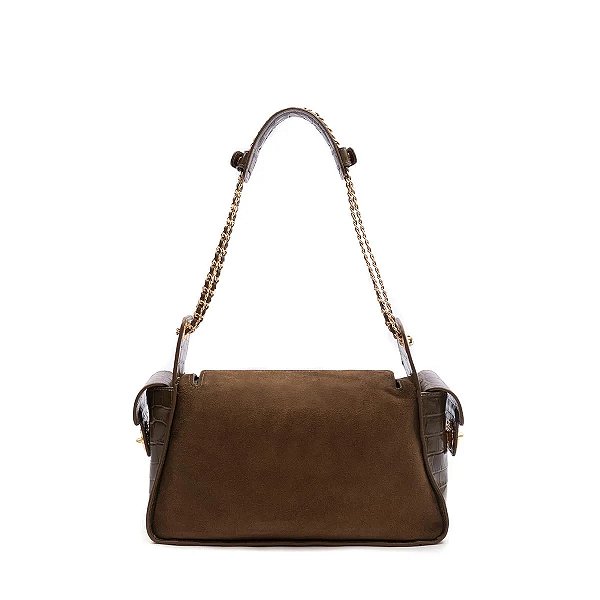 Bolsa Isla Anne Hobo camurça maxi croco oliva