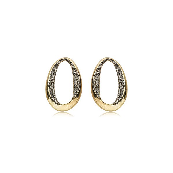 Brinco Nino Bran orgânico cristais ouro vintage semijoia