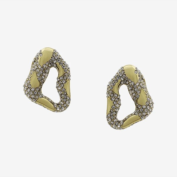 Brinco SD Sheila Morais orgânico cristais g ouro vintage