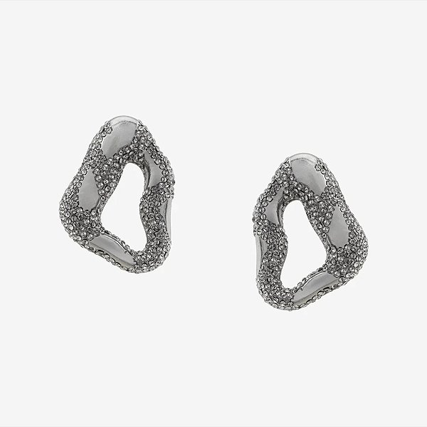 Brinco SD Sheila Morais orgânico cristais g ouro branco