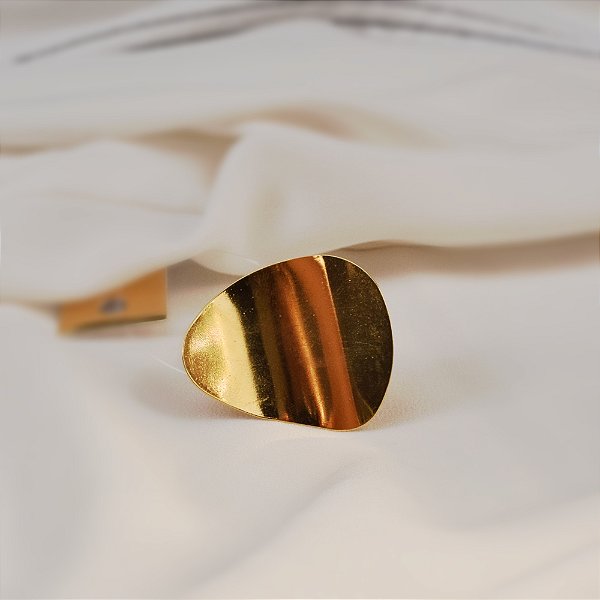 Anel ajustável Palone Design curvado ouro vintage