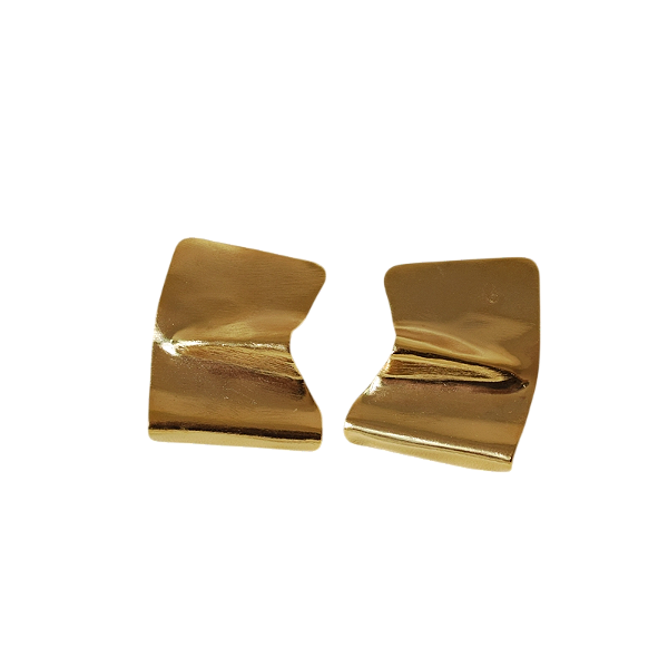 Maxi Brinco Palone Design Curvado Ouro Vintage