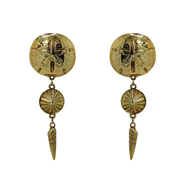 Brinco pressão Rosana Bernardes alga ouro semijoia