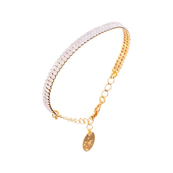 Pulseira Leticia Sarabia cristal opal rosê