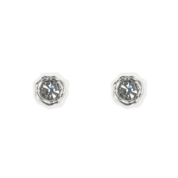 Brinco Morena Canela ponto de luz m cristal prata semijoia