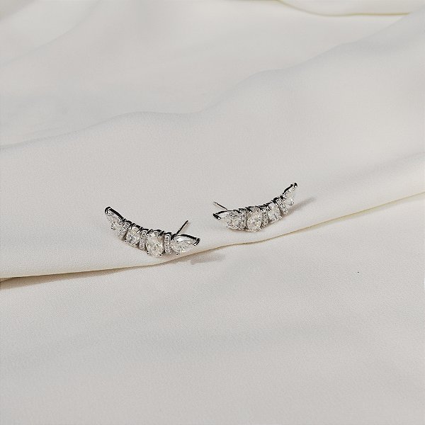 Brinco ear cuff moissanite prata 925