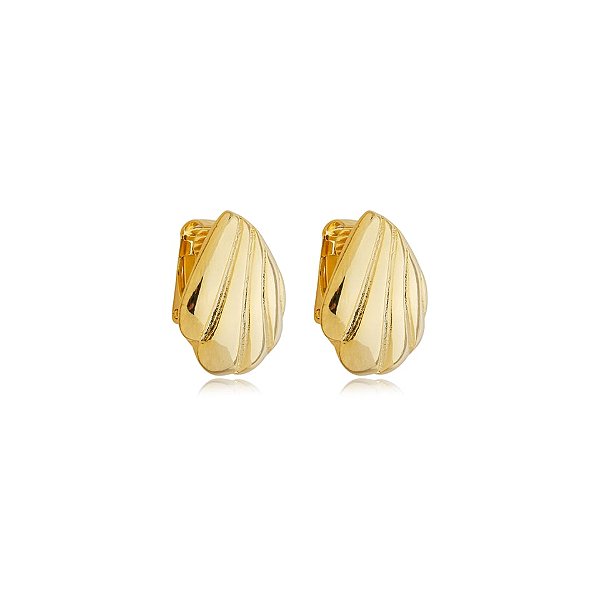Brinco pressão concha ouro semijoia 6969805